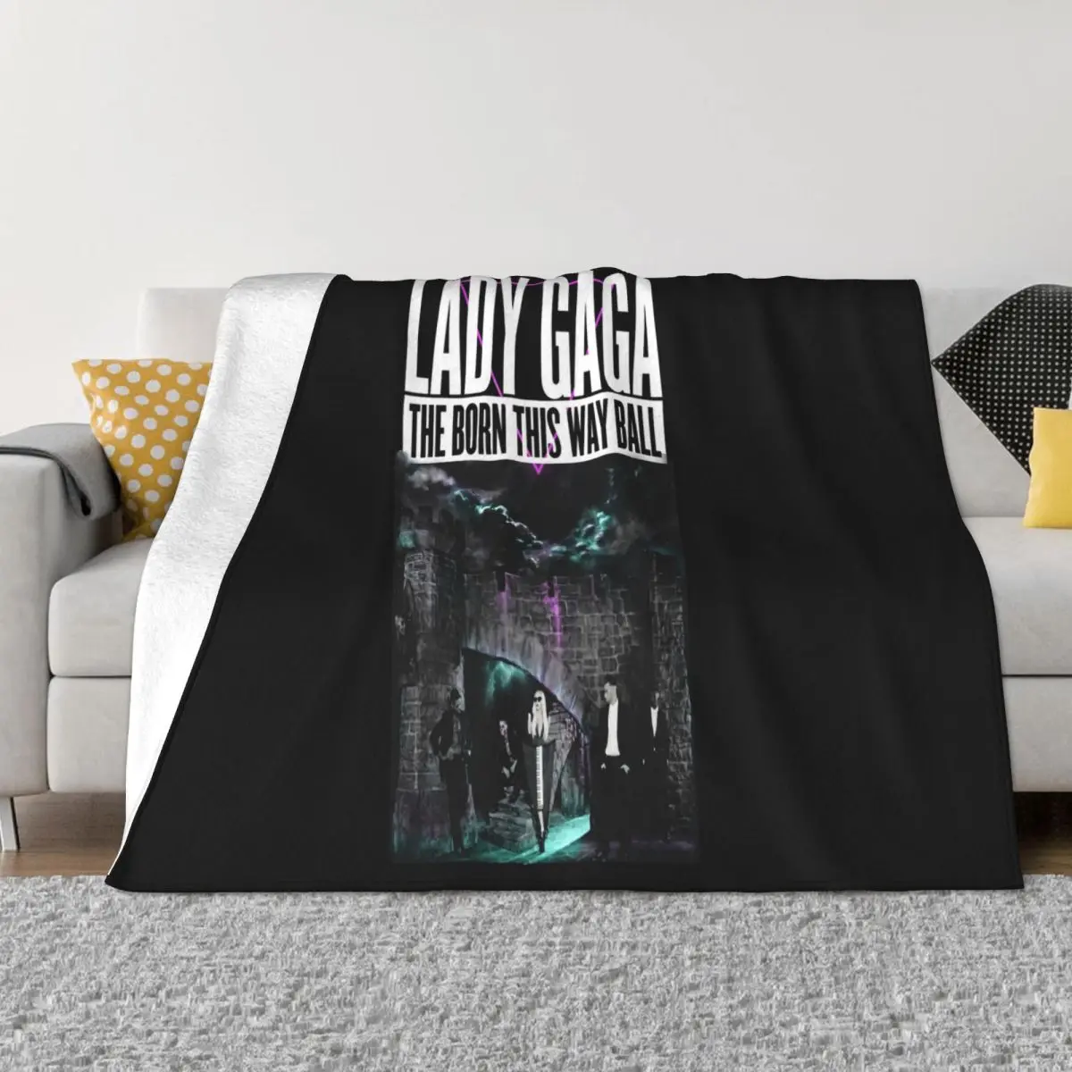 Lady Gaga Castle Tour 2013 The Born This Way Ball Pop Sweat S Music Mens Wome Text Printing Casual Mens Throw Blanket