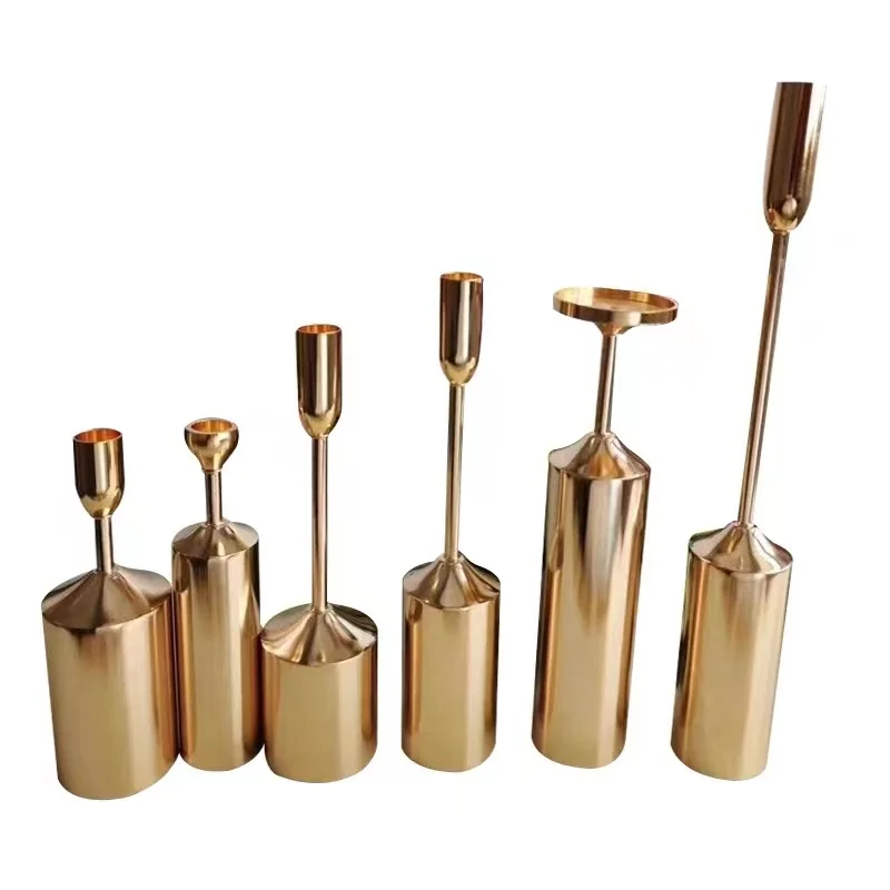 6 قطعة/المجموعة الساخن حامل شموع الزفاف الذهب شمعة تقف المركزية زينة فندق الزفاف