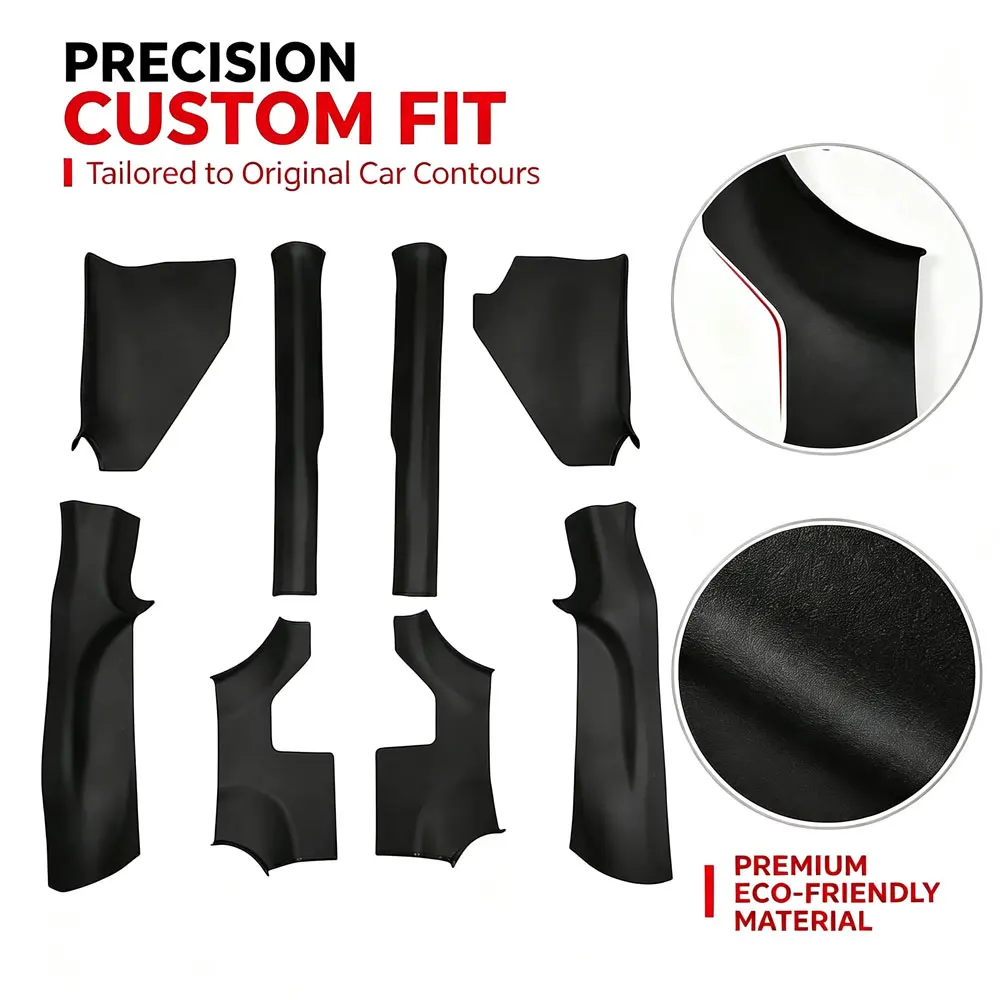 8-teiliger Türschwellenschutz für Tesla Model YL 2026, vorderer und hinterer Türschwellenschutz, Schutzblech, hält sauber, Originalgröße, TPE, LHD – Detail 5