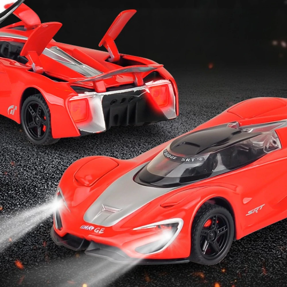 1:32 SRT Tomahawk XVGT Challenger Hellcat Sportwagen Model Speelgoed Deuren Geopend Pull Back Metal Diecast Voertuigen voor Kinderen Geschenken