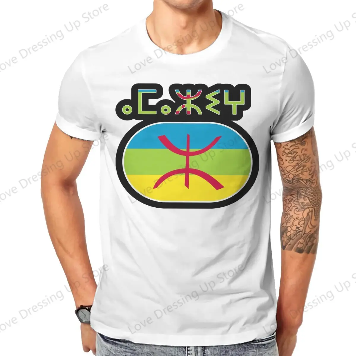 

Morocco 100%Pure Cotton Sport Men T-Shirt Amazigh Flag Short sleeve Tshirts Street short sleeve Tee Funny Tops