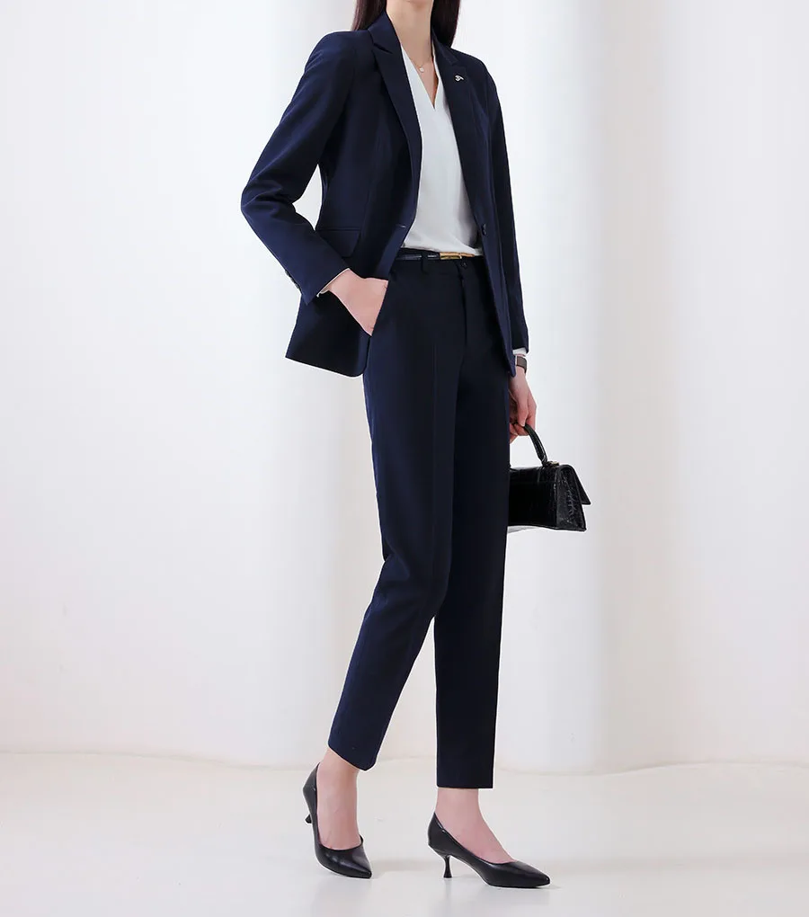 

Tesco Business Suit For Women Work Wear Solid One Button Blazer+Pants Slim Fit Outfits For Office Lady Formal Female Suit Sets