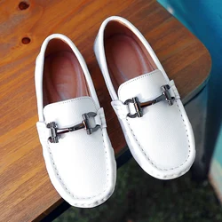 Cool Leather Luxury Brand Loafers Kids Boys Girls Designer School Shoes Moccasins Flats Mary Jane Kawaii Shoes Children's Shoes