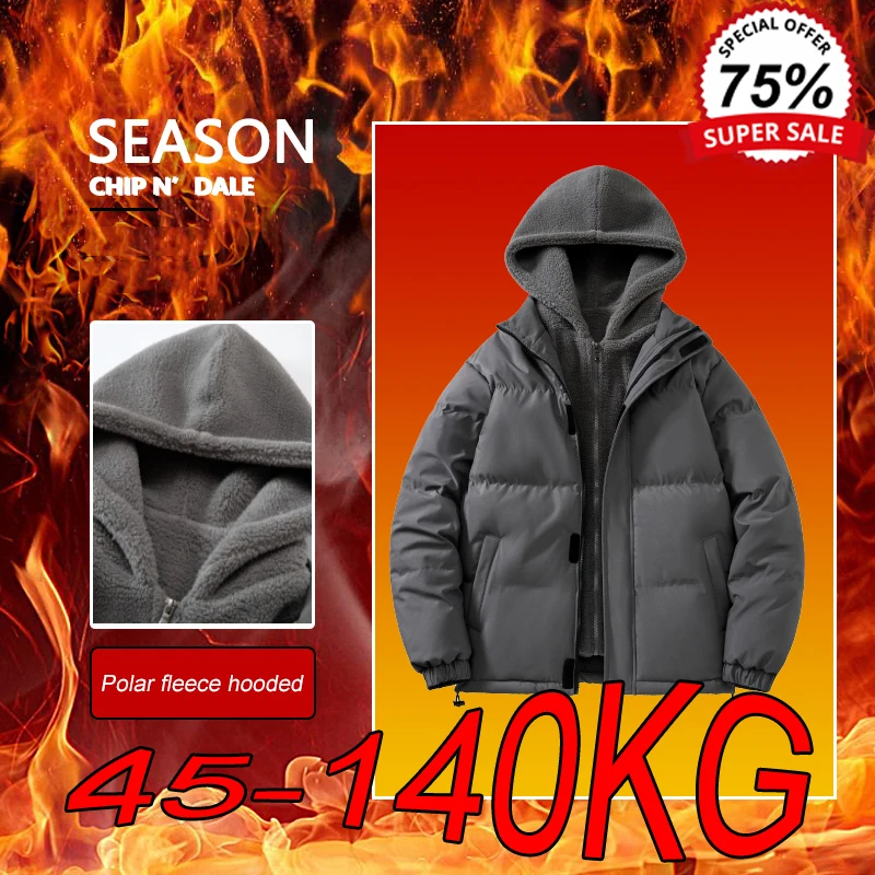 M-8XL Warm Jackets Men's Plus Size Autumn Winter Matching Polar Fleece Top Large Size Hoodies Loose 45kg-140kg Wearable Coats