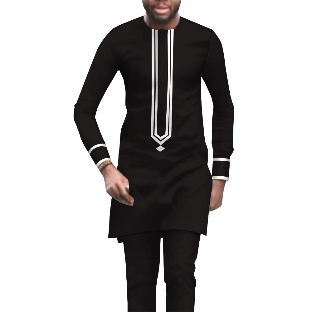 African Men Clothing Dashik Men Suit Casual 2 Pcs Set Shirt and Pant Fashion Sport Style Nigerian Men Outfit Long Sleeve WYN1754