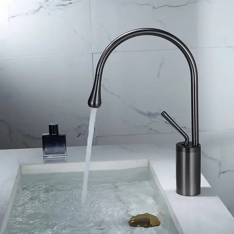 Bathroom Faucet Gun Grey Basin Hot and Cold Sink Brass Faucet Swivel Sink Water Crane