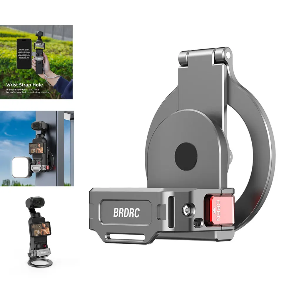 

Магнитный адаптер 2025 для DJI Pocket 3, крепление для телесуфлера, базовая камера, прямая трансляция, металлический кронштейн, расширительная рамка для микрофона, подсветка