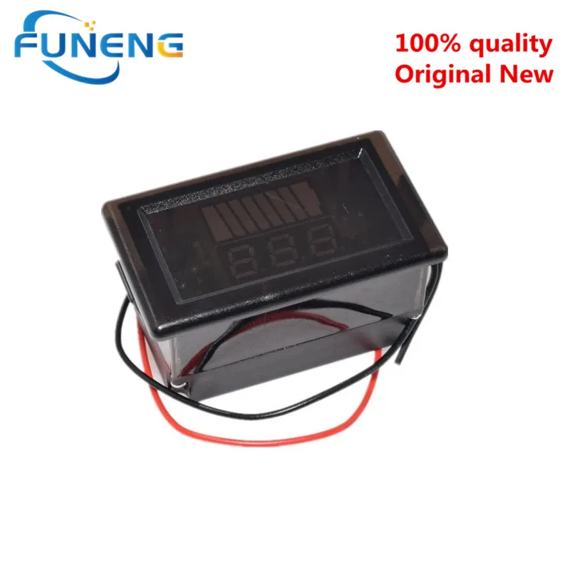 Car Battery Charge Level Indicator 12V-60V Lithium Battery Capacity Meter Tester Blue Display LED Tester Voltmeter Waterproof