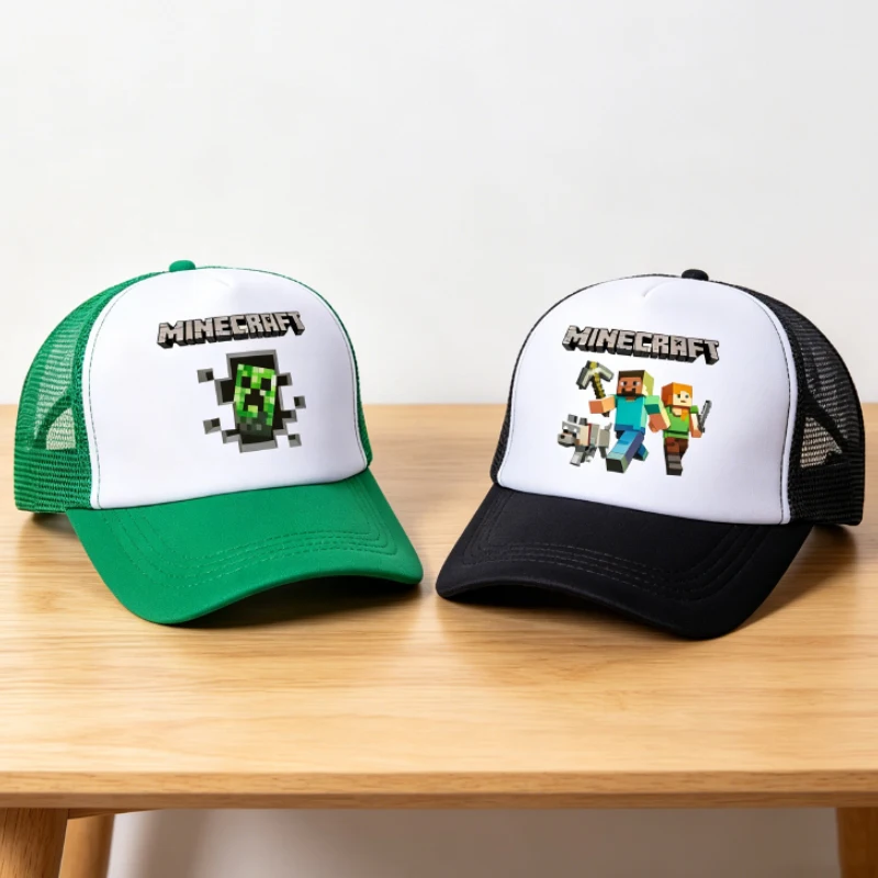 Casquette de baseball Hot Pixel Game pour adultes et enfants, casquette à visière, motif Minecraft, dessin animé, été, pour couple, accessoires de mode, cadeau