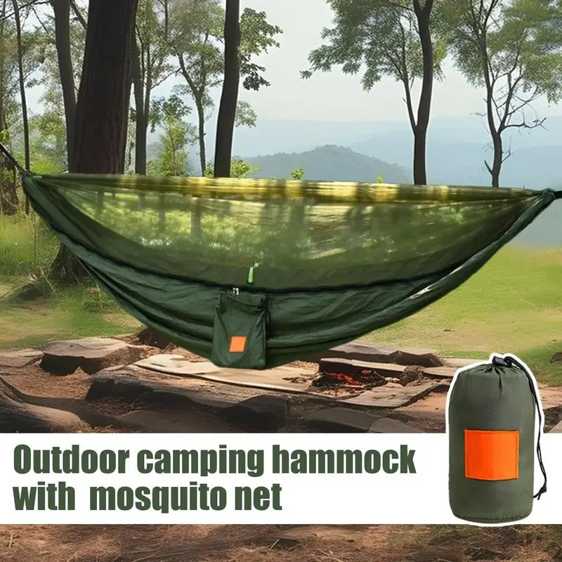 

Camping Hammocks For Adults Camp Hammock With Mesh Net Hangable On Trees Leisure Equipment With Fly Protection For Hiking
