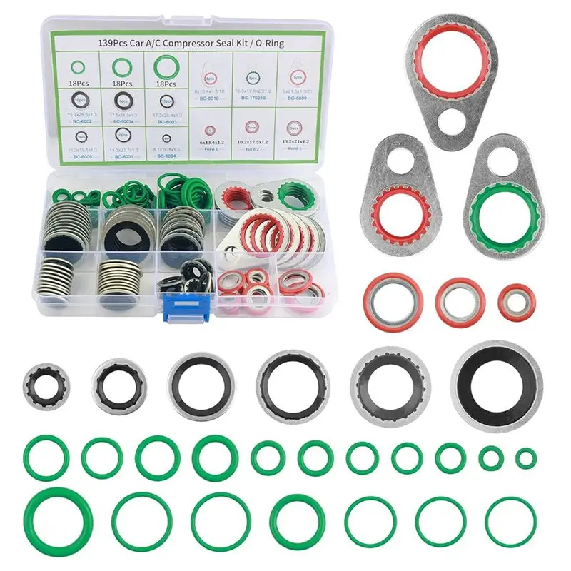 ABXD For Seal Improvement A, C Ac O Ring Kit With 30 Sizes& 54PCS Rubber Gasket, 85PCS Spacers