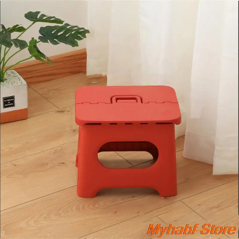 Portable Plastic Folding Stool with Handle Multifunction Outdoor Hiking Fishing Foldable Stool Chair Children\'s Stool Stepstool