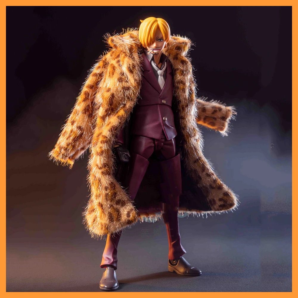 【High Quality] SHF 1/12 Scale One Piece Pirate King Vinsmoke Sanji Leopard Print Trench Coat for 6-inch Action Figure Body Model