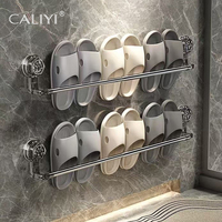 50-100cm Suction Cup Wall Mounted Slipper Towel Rack Non Perforated Bathroom Kitchen Storage Rack Bathroom Double Single-Pole
