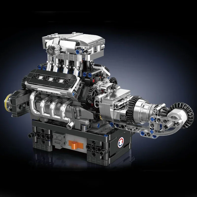 MCL Super Automotor V8 V12 Bouwsteensets Gear Control Motor Drive Visuele Simulatie Figuur Automodel Collectie Ornamenten