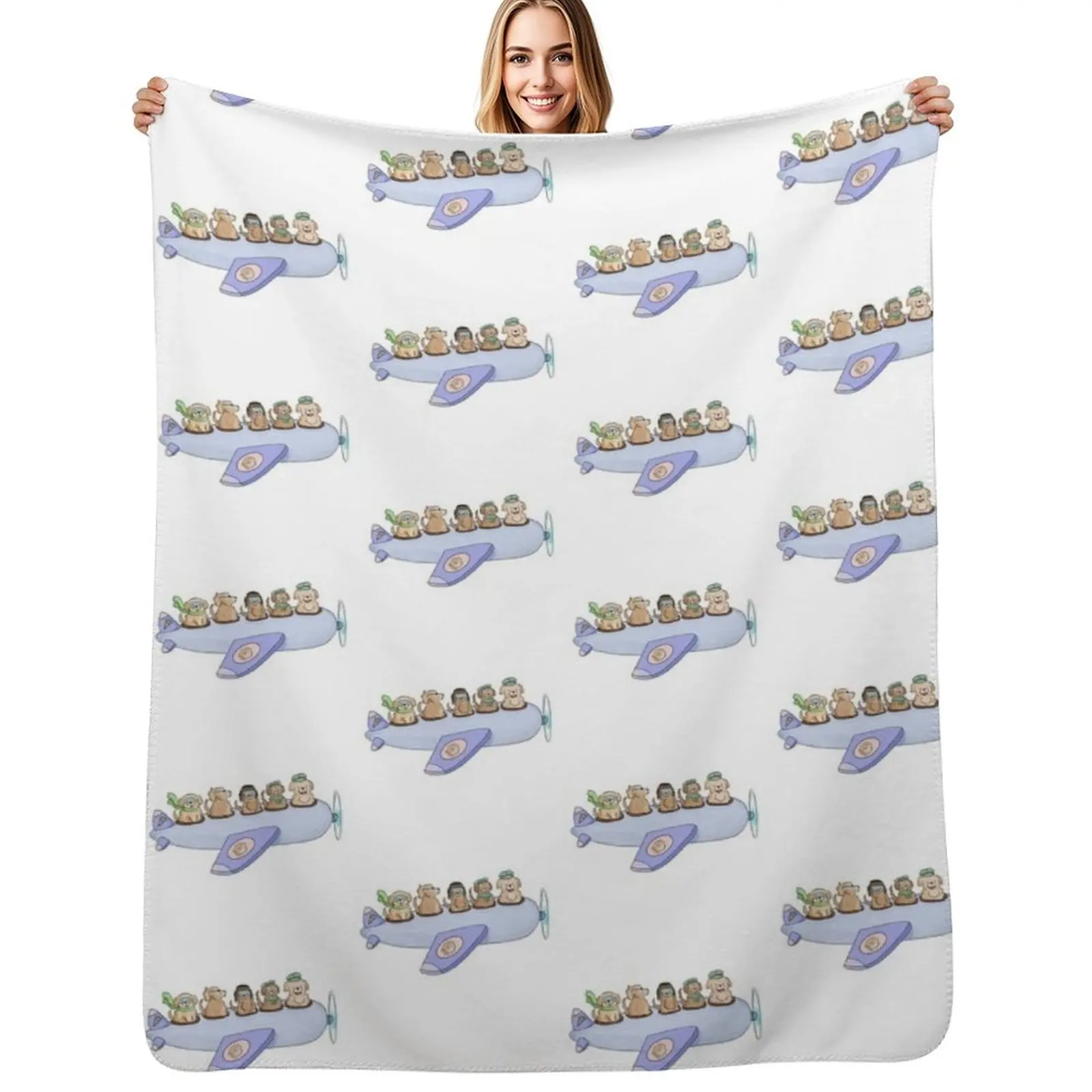 

Golden Ratio Airlines Throw Blanket Thins Tourist Soft Plush Plaid Blanket