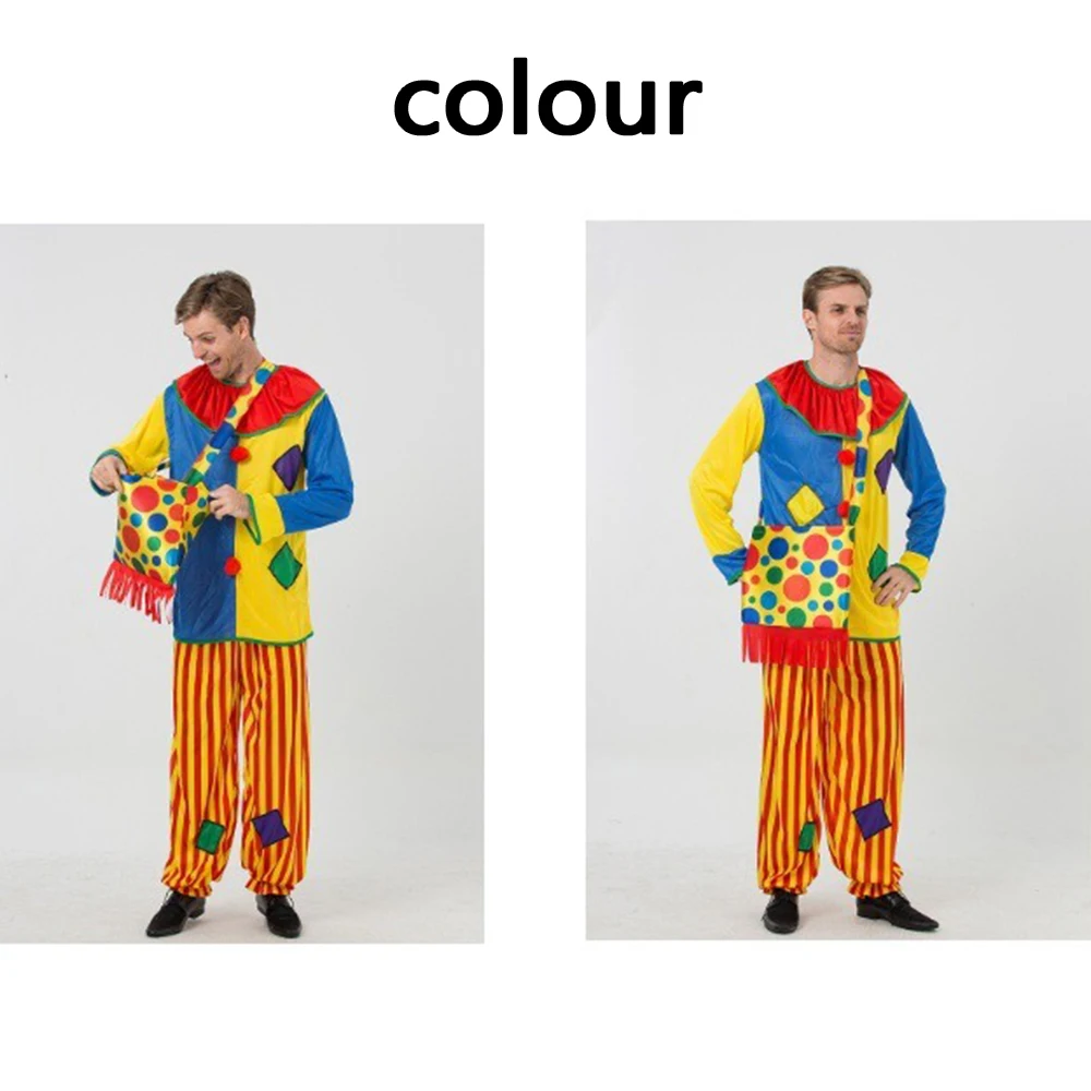 Costumi Cosplay per adulti Uomo Costume di ruolo Tute Vestito per spettacoli teatrali Abbigliamento per feste di carnevale Parrucca Vestiti da clown