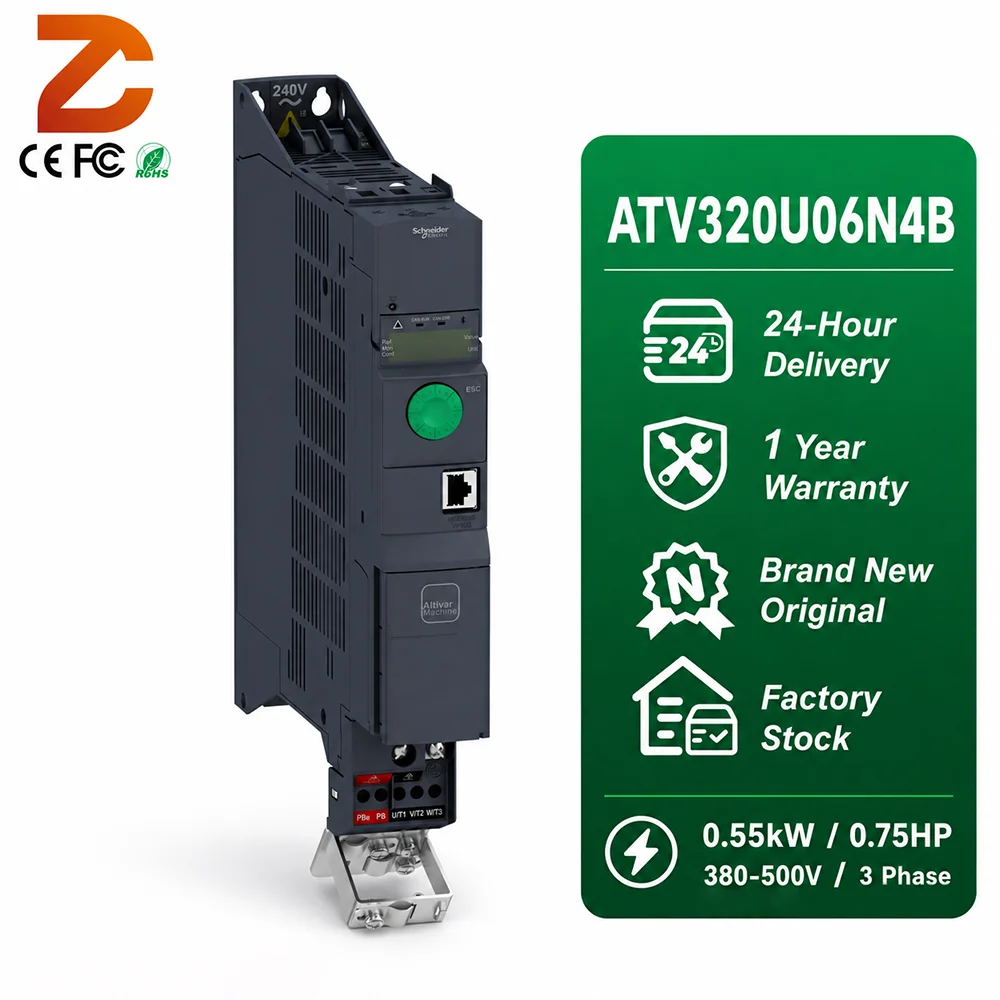 New Original  ATV320U06N4B VFD 0.55kW 0.75HP 380-500V Modbus RS485 Industrial Automation Textile Machine AC Drive