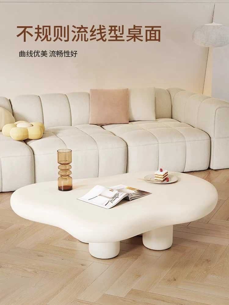 Yunduo Tea Table Nordic Household Living Room Simple Modern Small Unit Shaped Table Cream Style