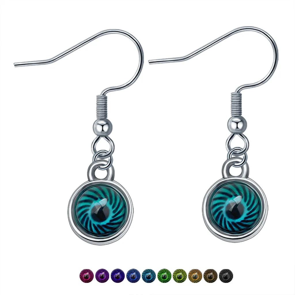 Fashionable Mood Earrings Eye Gem Stud Earrings Color Change Emotion Feeling Changeable Temperature Earrings For Birthday Gifts