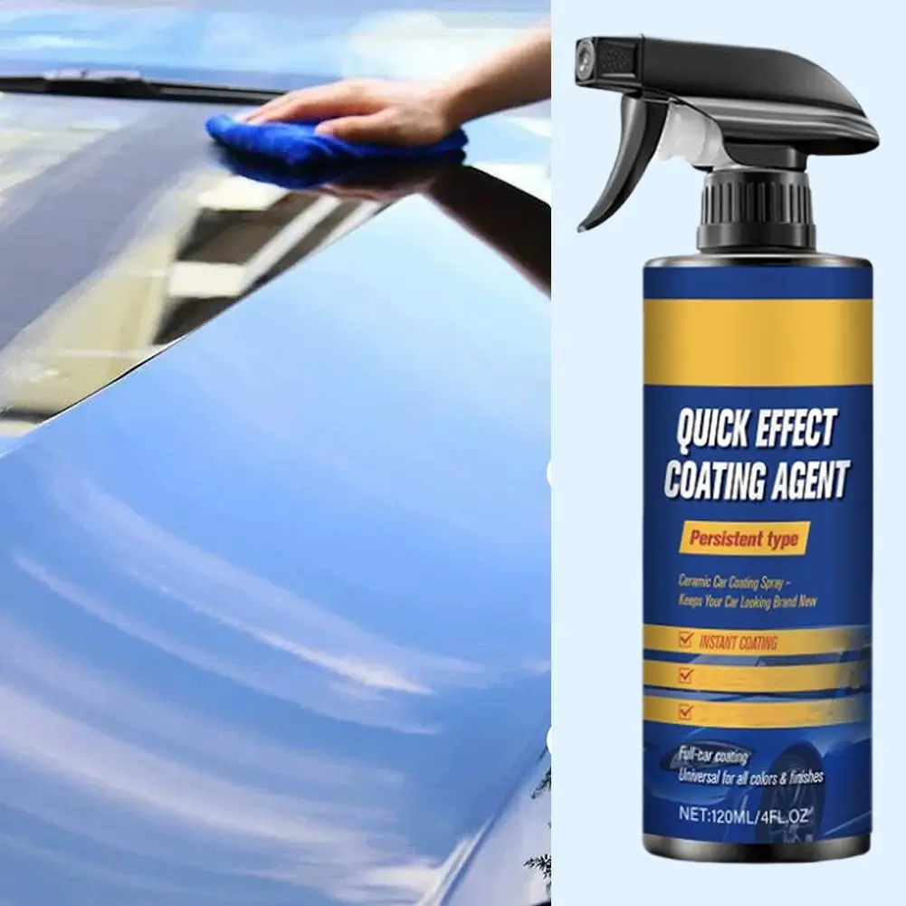 

120ML Ceramic Coating Spray for Cars, Quick-Dry Auto Paint Sealant Hydrophobic Polish Glaze, Car Polishing Liquid Wax & Pai J3J9