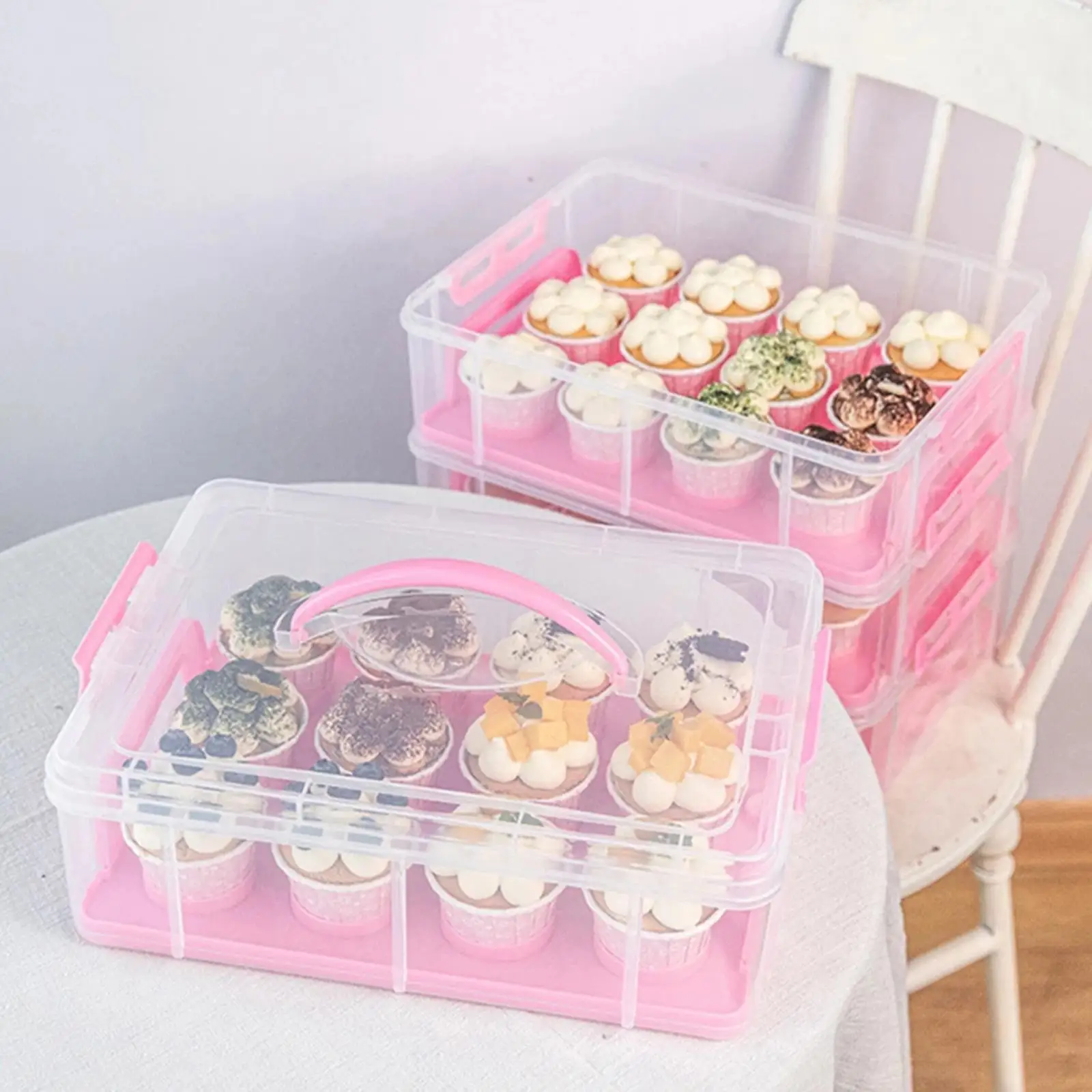 Large Capacity Cupcake Lid Holder Non-toxic And Impact-resistant PP Made Cupcake Holder Fruits