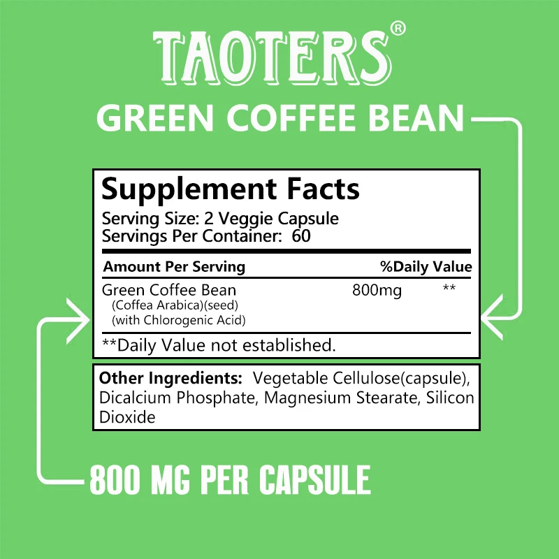 Green Coffee Bean Extract - Supports Weight Goals, Energy and Antioxidants - Vegan, Non-GMO