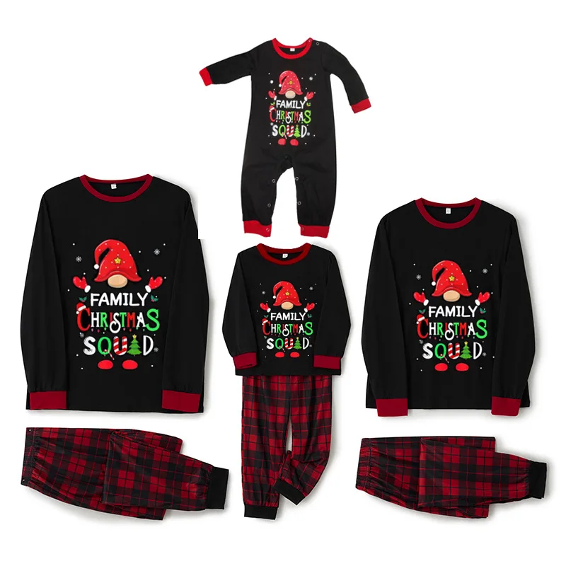 2025 New European and American Family Matching Christmas Pajamas Set with Plaid, Cozy Xmas Loungewear Cristmas Pijama Family