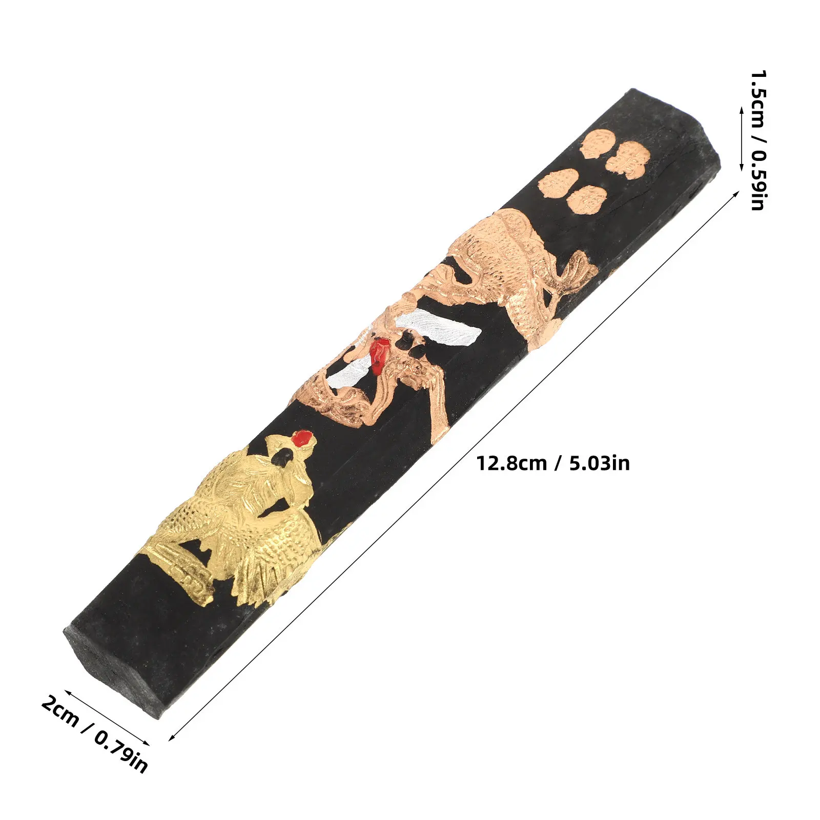 Handmade Long Ink Stick Dragon Pattern Authentic Chinese Calligraphy Ink Block for Beginners Students Collectors Artists view 4