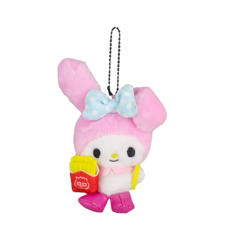 Japanese Sanrio Express Restaurant Series French Fries Hamburg My Melody Cinnamoroll Pompompurin Badtz Maru Plush Pendant Doll