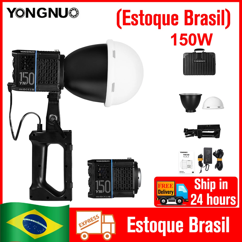 DO Brazil) Yongnuo YN150 Mini COB Pocket Light 150W Outdoor Video Light Bowens Mount Continuous Lighting for Studio Video Photos