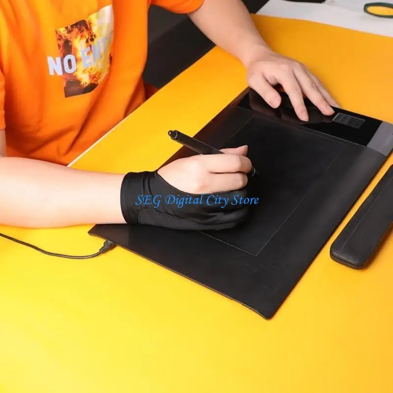 U75B Anti-Touch-Zwei-Finger-Handmalerei Handschuhe für Pad Tablet Universal Zeichnung