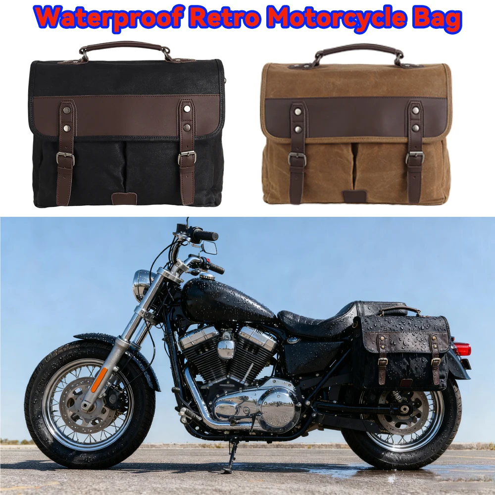 

Universal Retro Motorcycle Side Bag Waterproof Large Capacity SaddleBag Travel Luggage Tool Bag