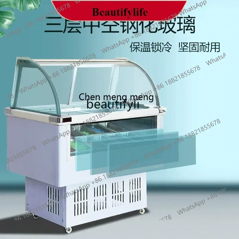 

Commercial ice cream display cabinet Thick cut fried yogurt frozen display cabinet Ice cream ice cream freezer