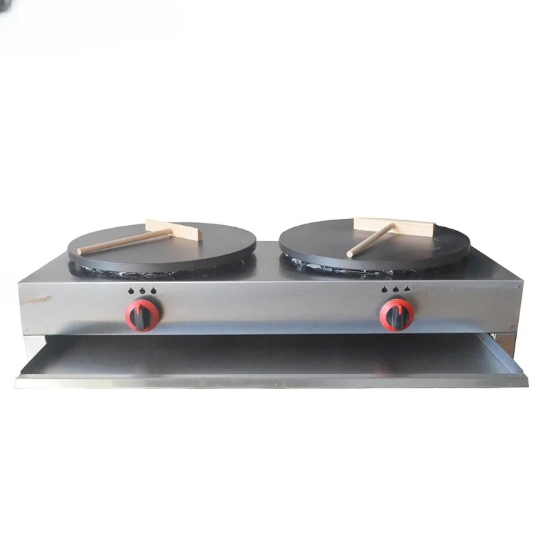 Profesional Crepe Maker Machine Double Plates Gas Pancake Baking Pan 40CM A Crepe Nonsltick Pancake Maker Machine