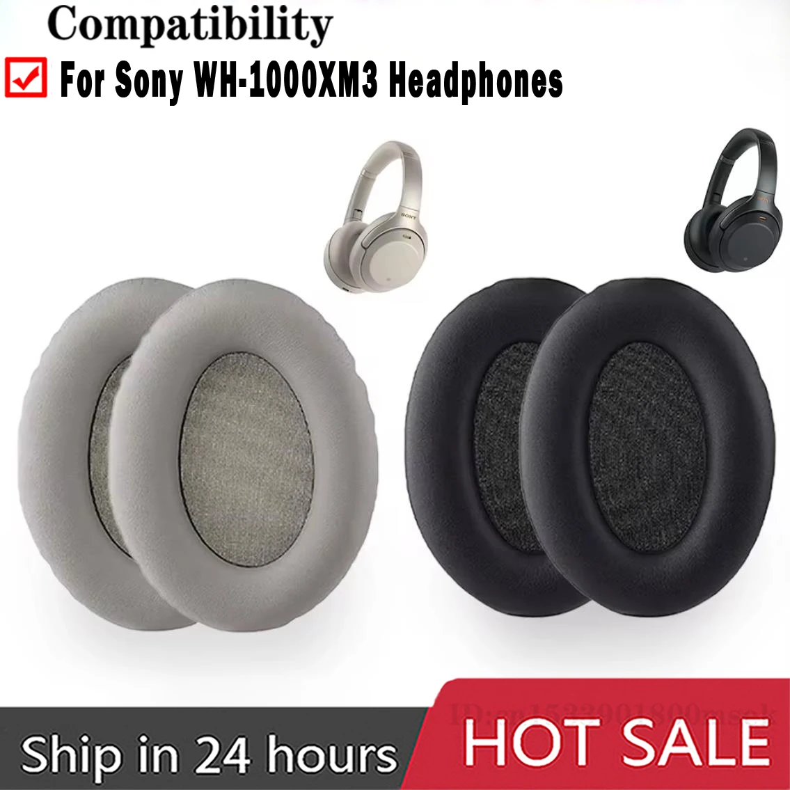 Replacement Earpads for Sony WH-1000XM3 1000XM3 WH1000XM3 Headphones Earmuff Ear Pads Cushions Accessories Repair Parts Fits ok