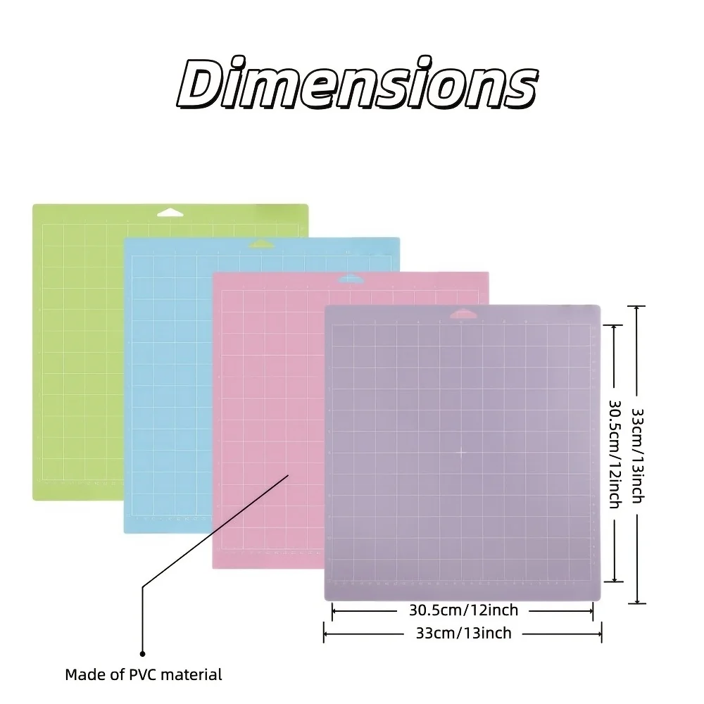 4 different viscosity vinyl cutting pads (12 * 12 inches), for Cricut Maker 3/Maker/Explore 3