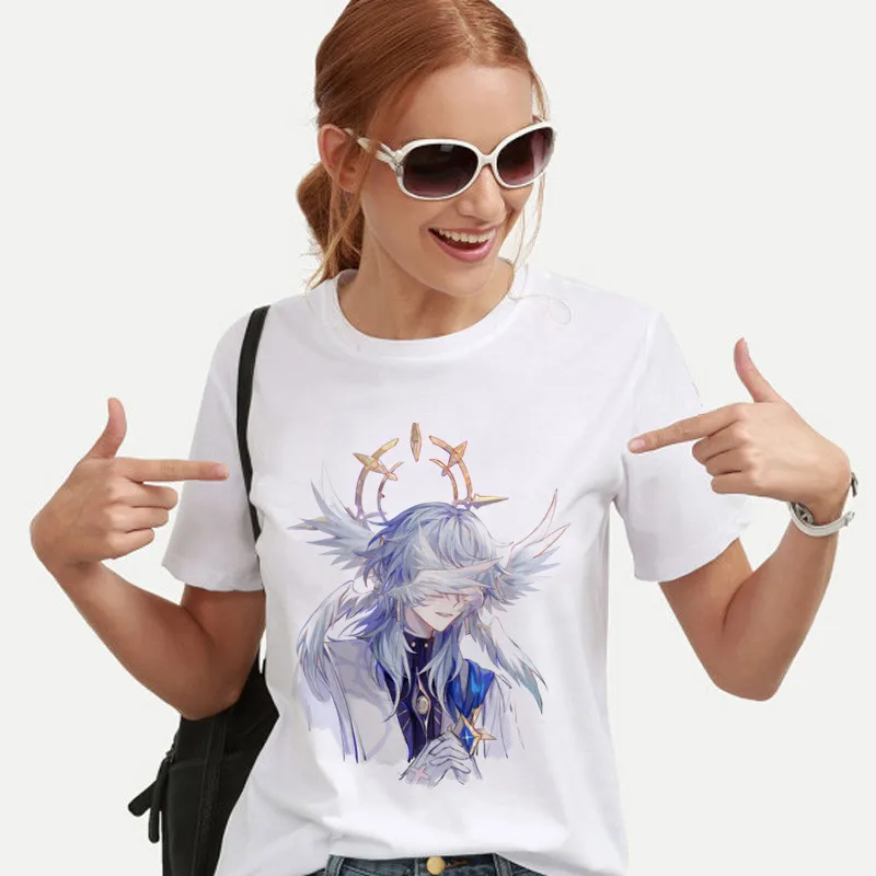 

Женская футболка японского аниме в стиле Харадзюку с коротким рукавом, повседневная футболка Honkai Star Rail Sunday, одежда, уличные футболки, эстетичная одежда