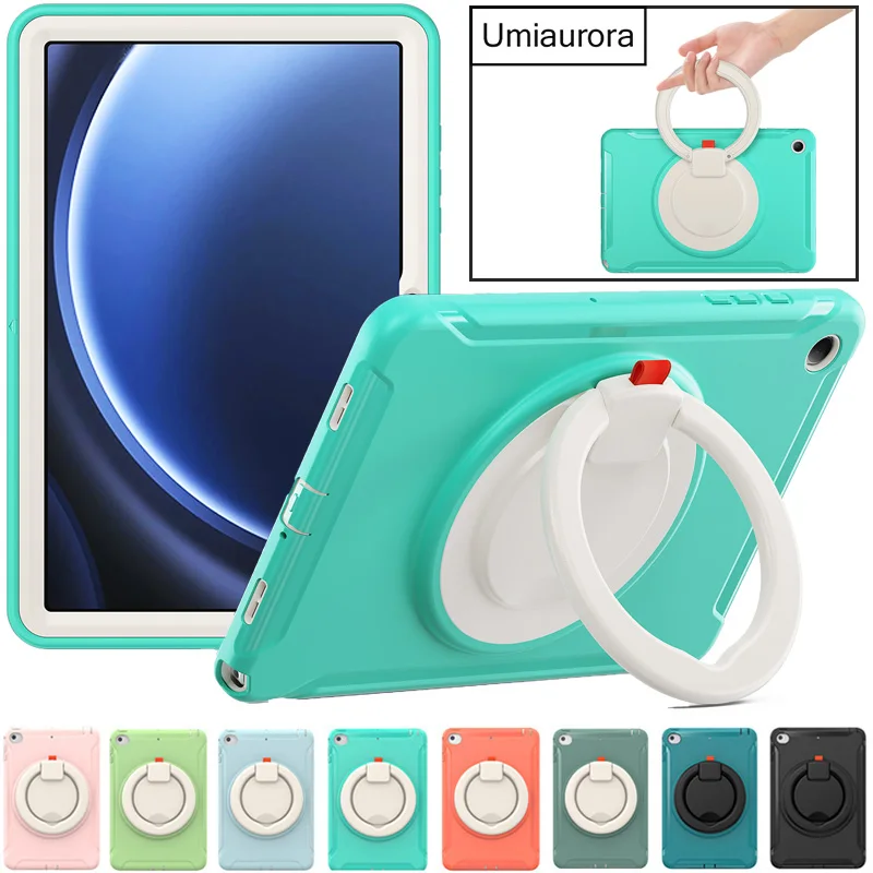 

For Samsung Tab A A7 A8 A9+ A11 Plus SM-X230 SM-X210 X200 X130 S6 Lite 10.4" Hand Ring Stand Tablet Case Shockproof Armor Funda