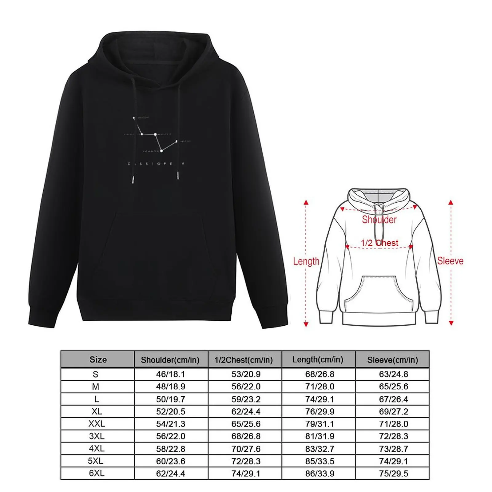 Cassiopeia Constellation Sudadera con capucha ropa de estilo coreano abrigo de hombre ropa de anime Sudadera con capucha de gran tamaño para hombre