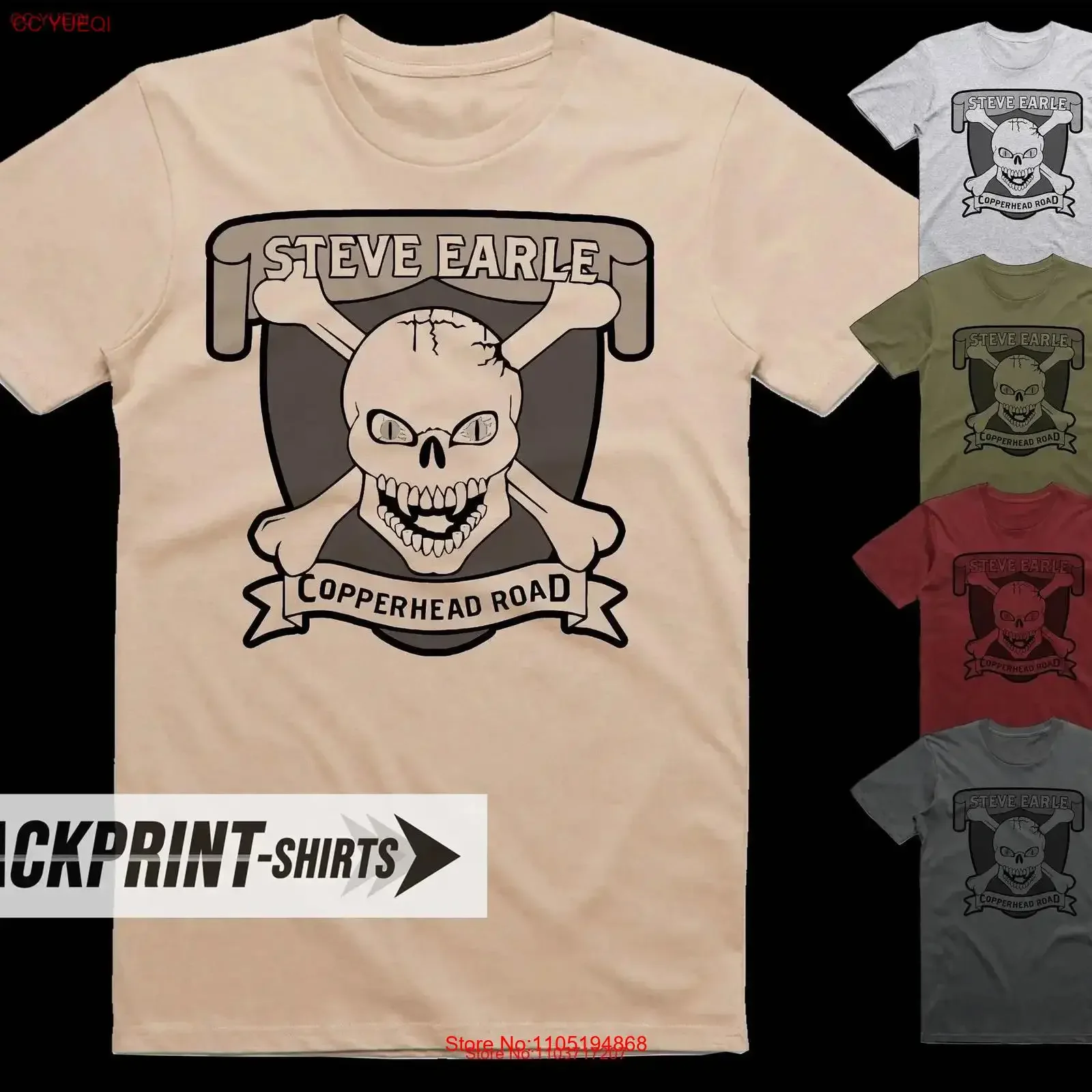 Steve Earle Copperhead Road T Shirt cotton Men's all sizes S 5XL 18 colors poster band album cover vintage Washed streetwear