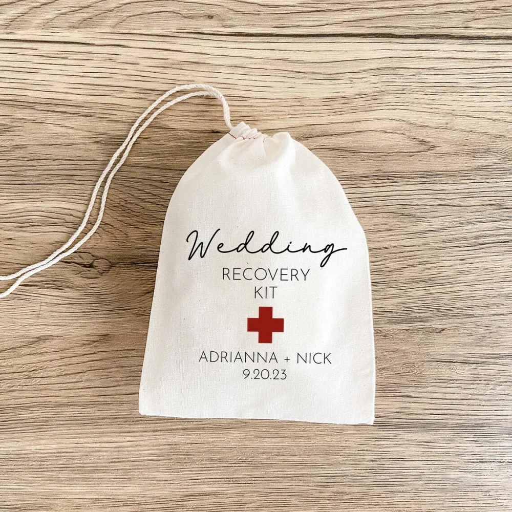 25pcs Minimal Hangover Kit-Wedding Hangover Kit Bags-Favor Bags-Wedding Recovery Kit - Survival Kit-In Sickness and Health-Gift