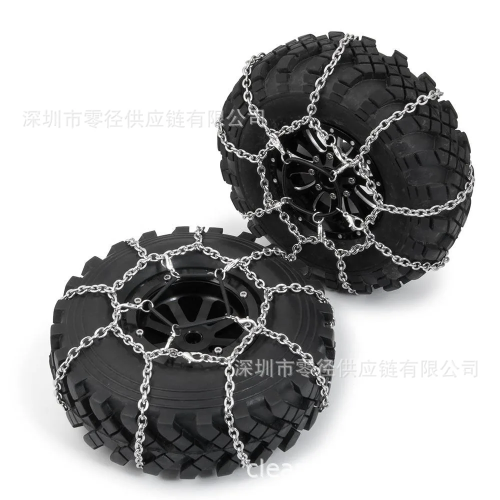 سلاسل إطارات معدنية للسيارات التحكم عن بعد بمقياس 1/10 طراز TRX4، 130 مم، سلاسل ثلج عالية المحاكاة لقطع غيار السيارات التحكم عن بعد للطرق الوعرة والثلوج