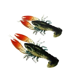 SWOLFY 1PCS 왕새우 소프트 낚시 미끼 12.6g/70mm 후크 랍스터 미끼 미끼 태클 미끼 낚시 태클과 인공 소프트 미끼