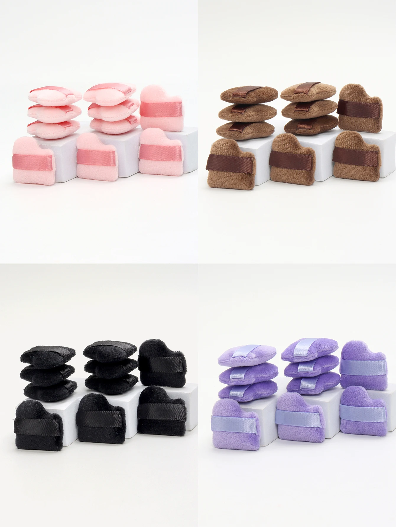 Mini Slanted Square 10Pcs, Made of Ultra-Soft Velvet, Designed for Shapes, Eyes and Corners, Suitable for All Skin Types