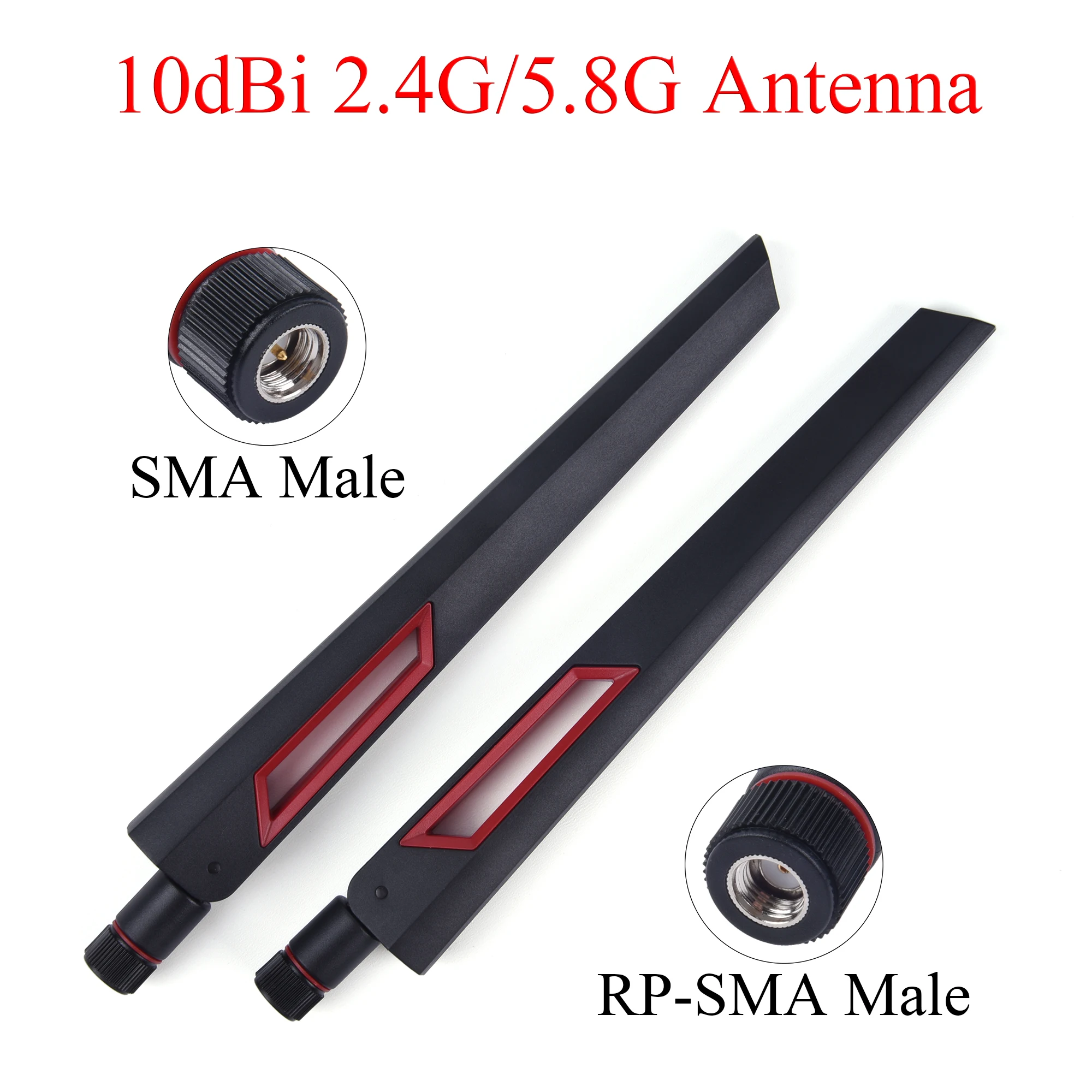 

2PCS 10dBi Dual-band WiFi Antenna 2.4G/5.8G SMA/RP-SMA Male Universal Antenna For WLAN Router Modem Booster Amplifier