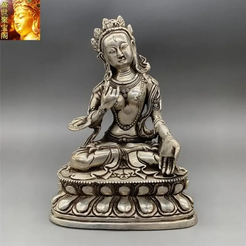 

Exquisite Old Chinese Tibet Silver Handmade Buddha Statue