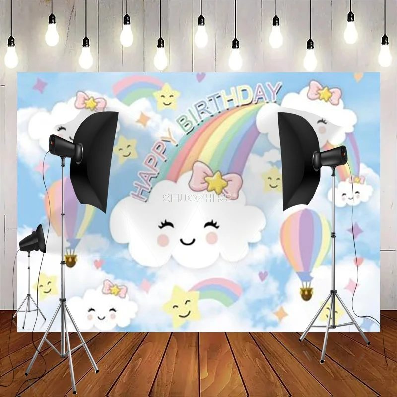 Newborn 1st Birthday Party Hundred days Photography Backdrops Props Cartoon Animals Baby Shower Photo Studio Background WP-07