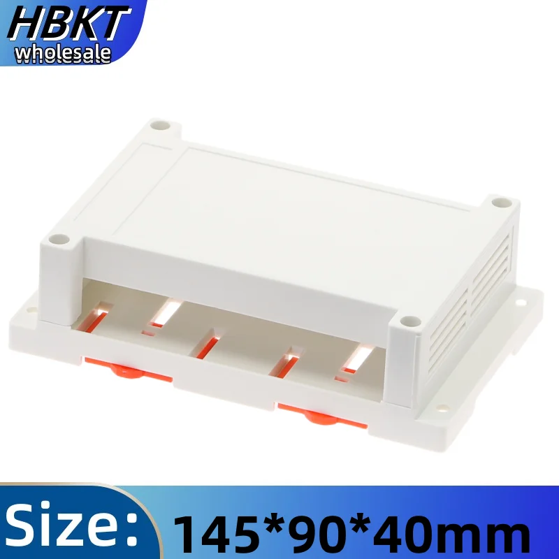 1pcs 145x90x40mm Plastic PLC industrial control box power supply shell guide rail type shell instrument wiring through cable box