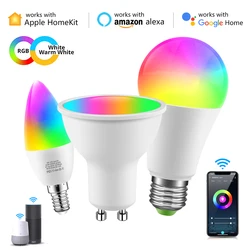 スマートRGB LED電球,wifi,Apple Homekit,alexa,Google Home, Siri,音声制御,wi-fi,e27,e14,gu10で動作